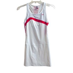 Nike Tennis Dress White Orange MMIV Racerback Size Medium